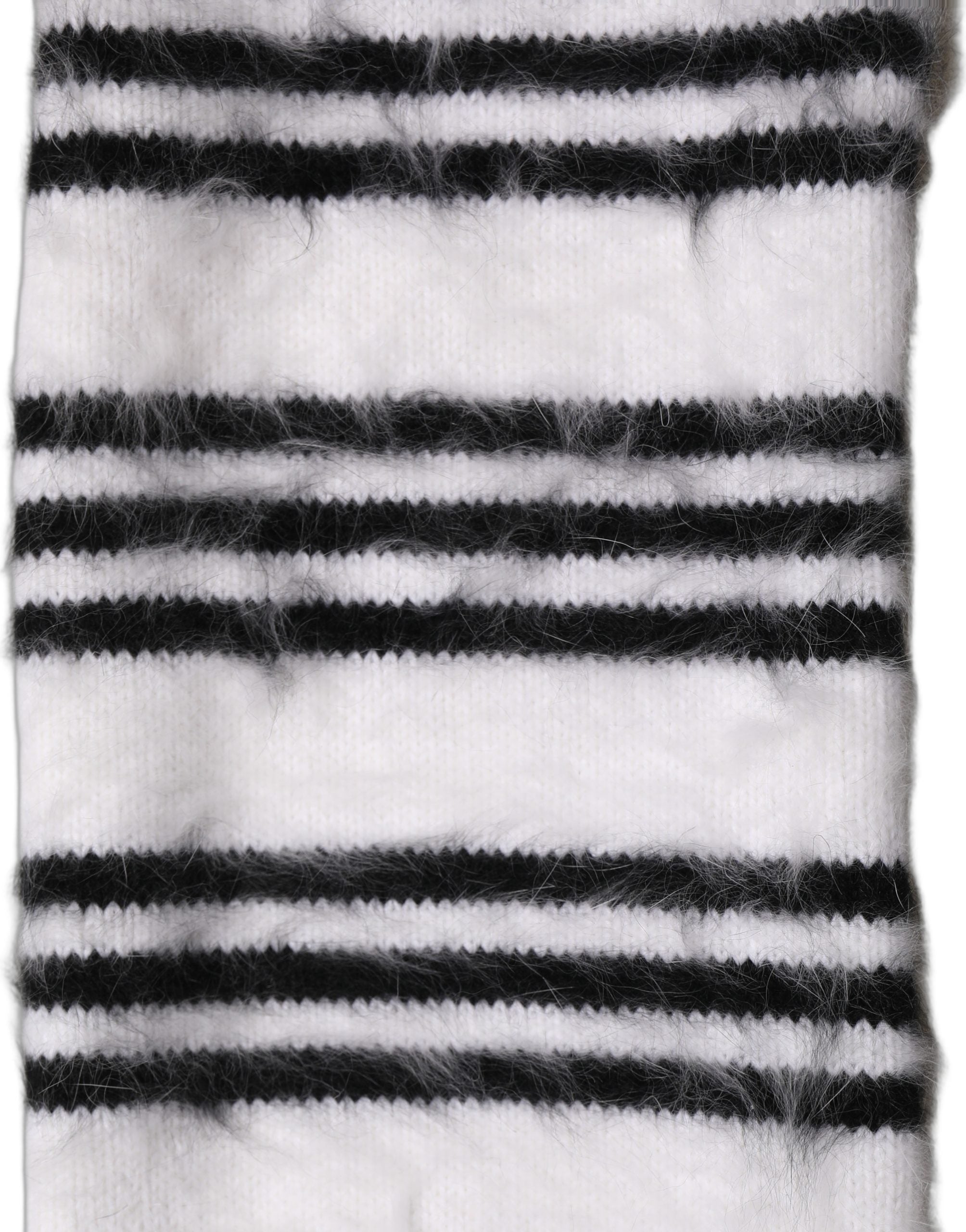 Dolce & Gabbana White Black Striped Skinny Neck Warmer Scarf