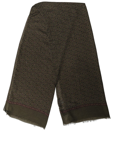 Dolce & Gabbana Olive Green Modal Floral Shawl Stole Scarf