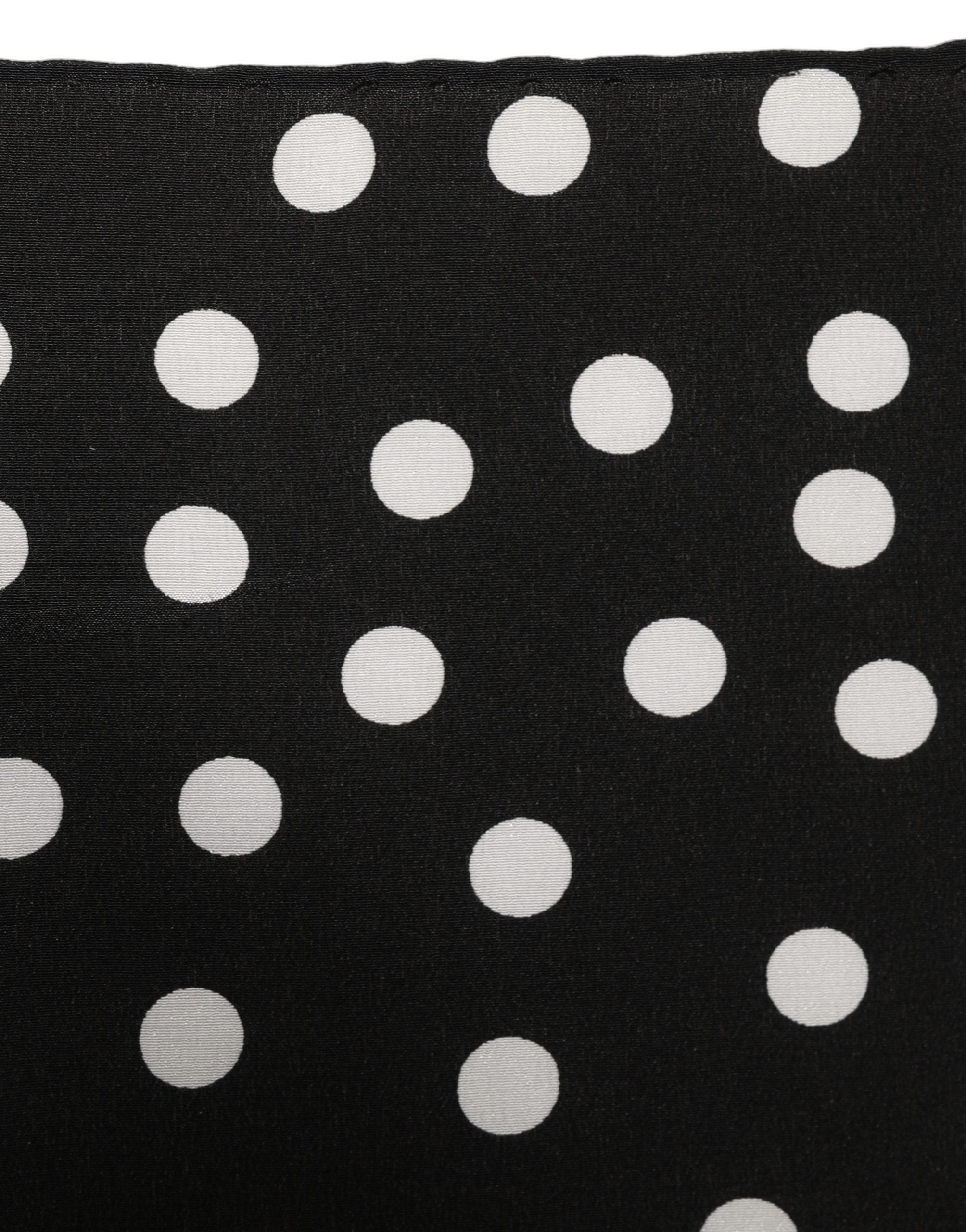 Dolce & Gabbana Black White Polka Dot Square Foulard Scarf