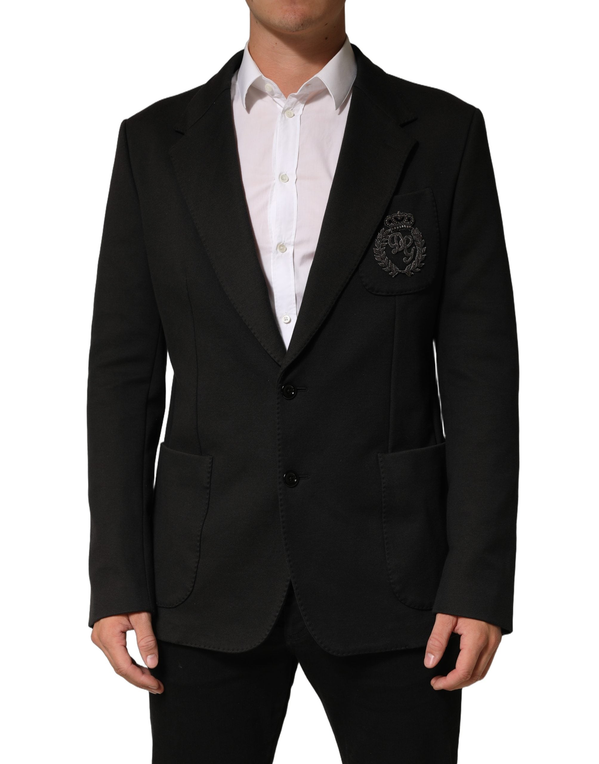 Dolce & Gabbana Black Embroidered Single Breasted Jacket