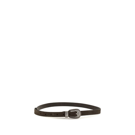 Brunello Cucinelli Brown Suede Leather Belt