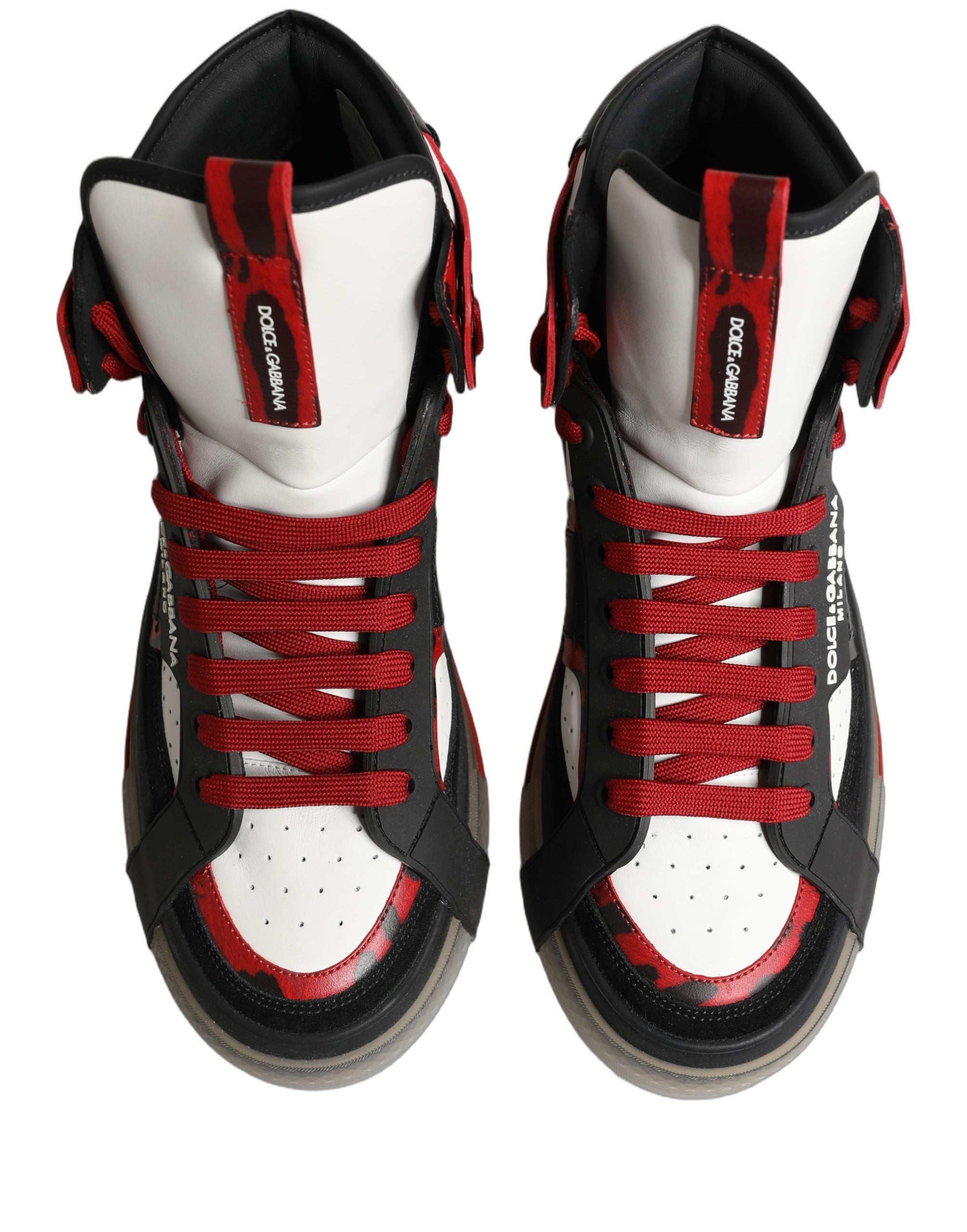 Dolce & Gabbana Multicolor Leather High Top Sneakers Shoes