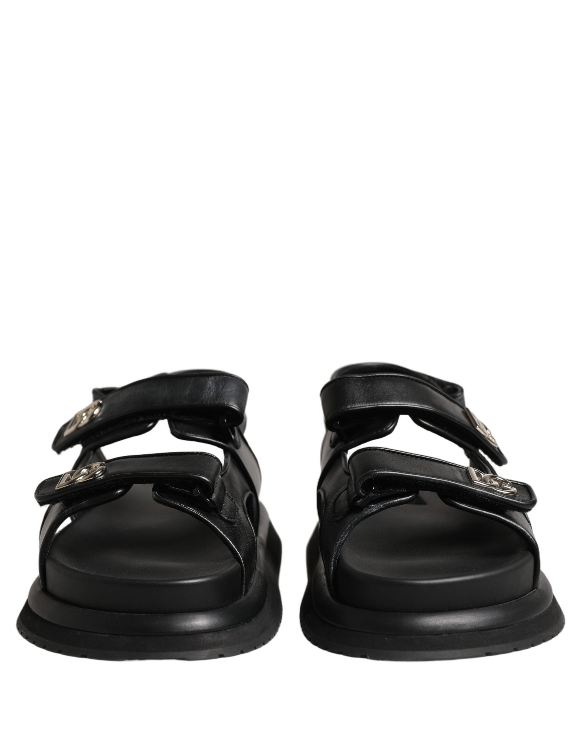 Dolce & Gabbana Black DG Logo Sandals Flats Slippers Shoes