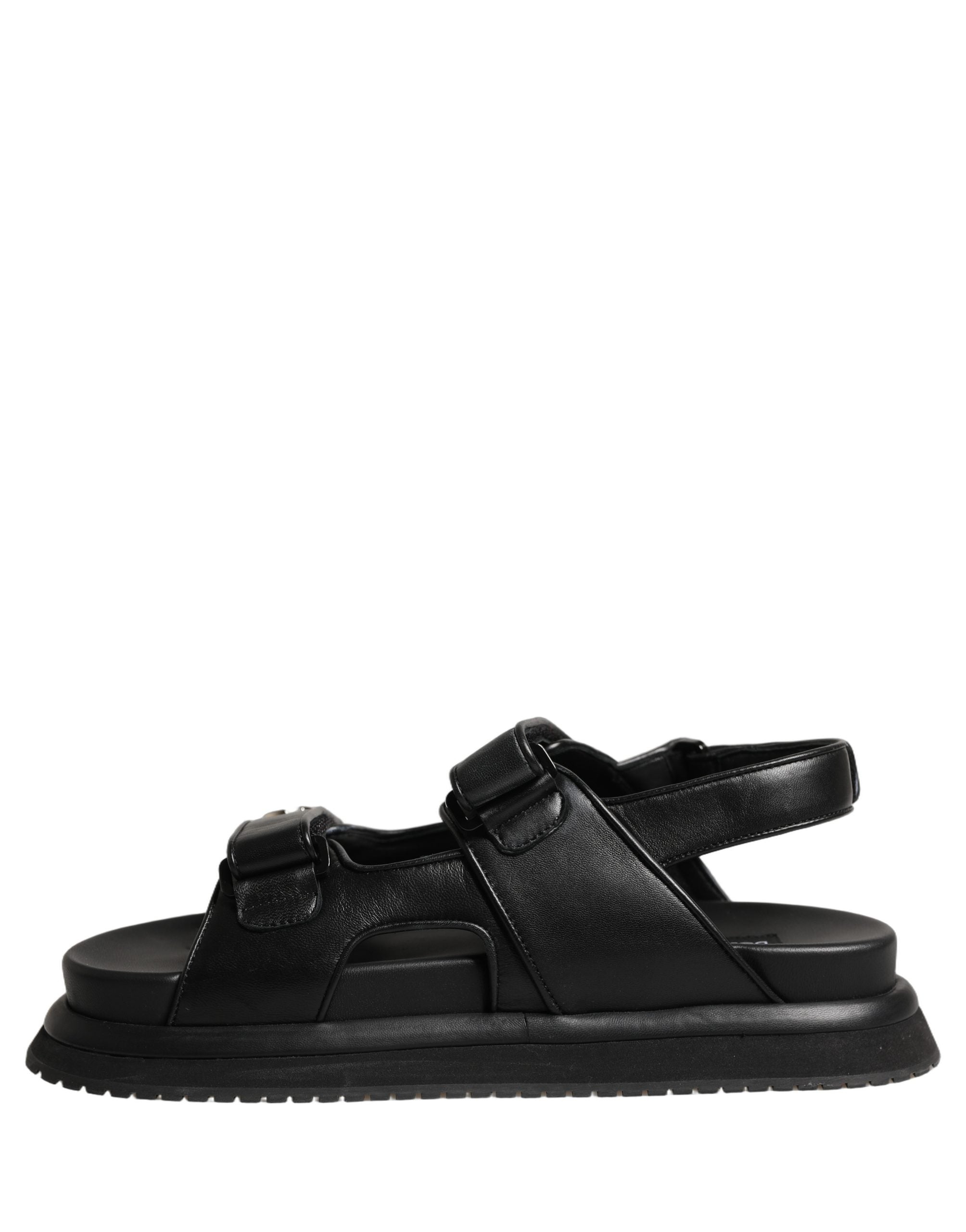 Dolce & Gabbana Black DG Logo Sandals Flats Slippers Shoes