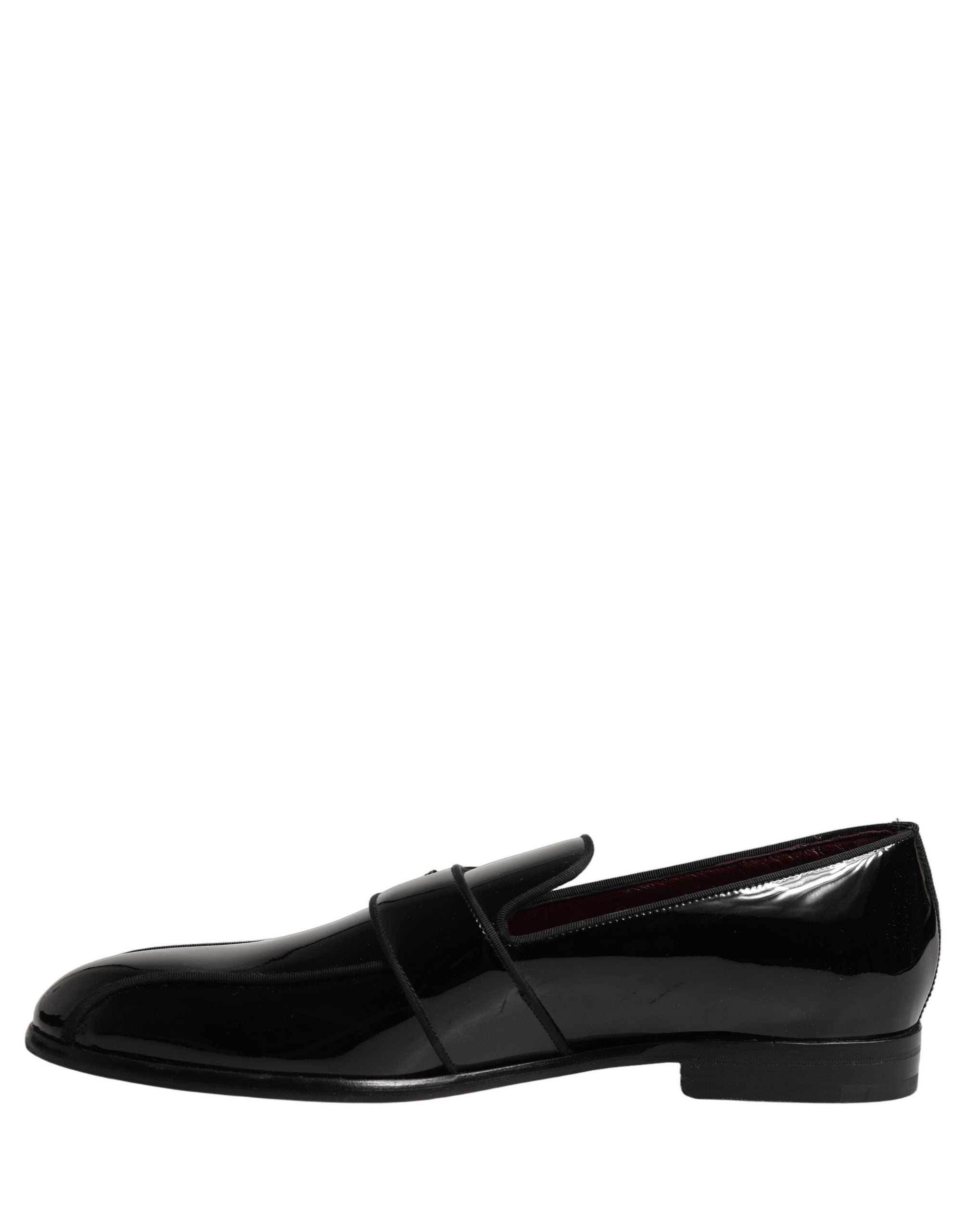 Dolce & Gabbana Black Patent Leather Men Loafers Shoes