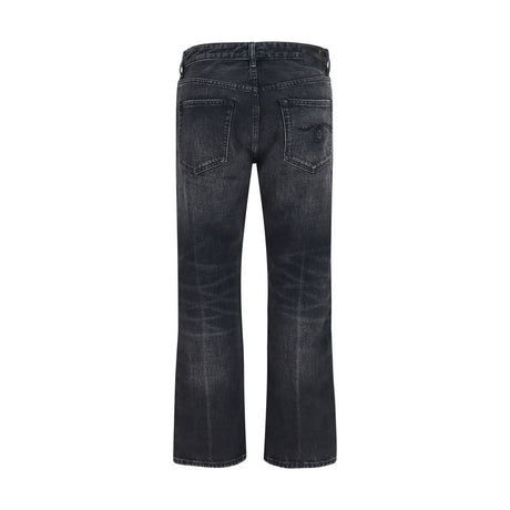 R13 Black Cotton Boyfriend Jeans