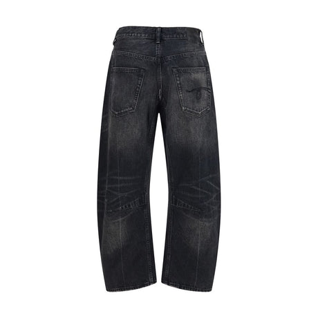 R13 Black Cotton Boyfriend Jeans