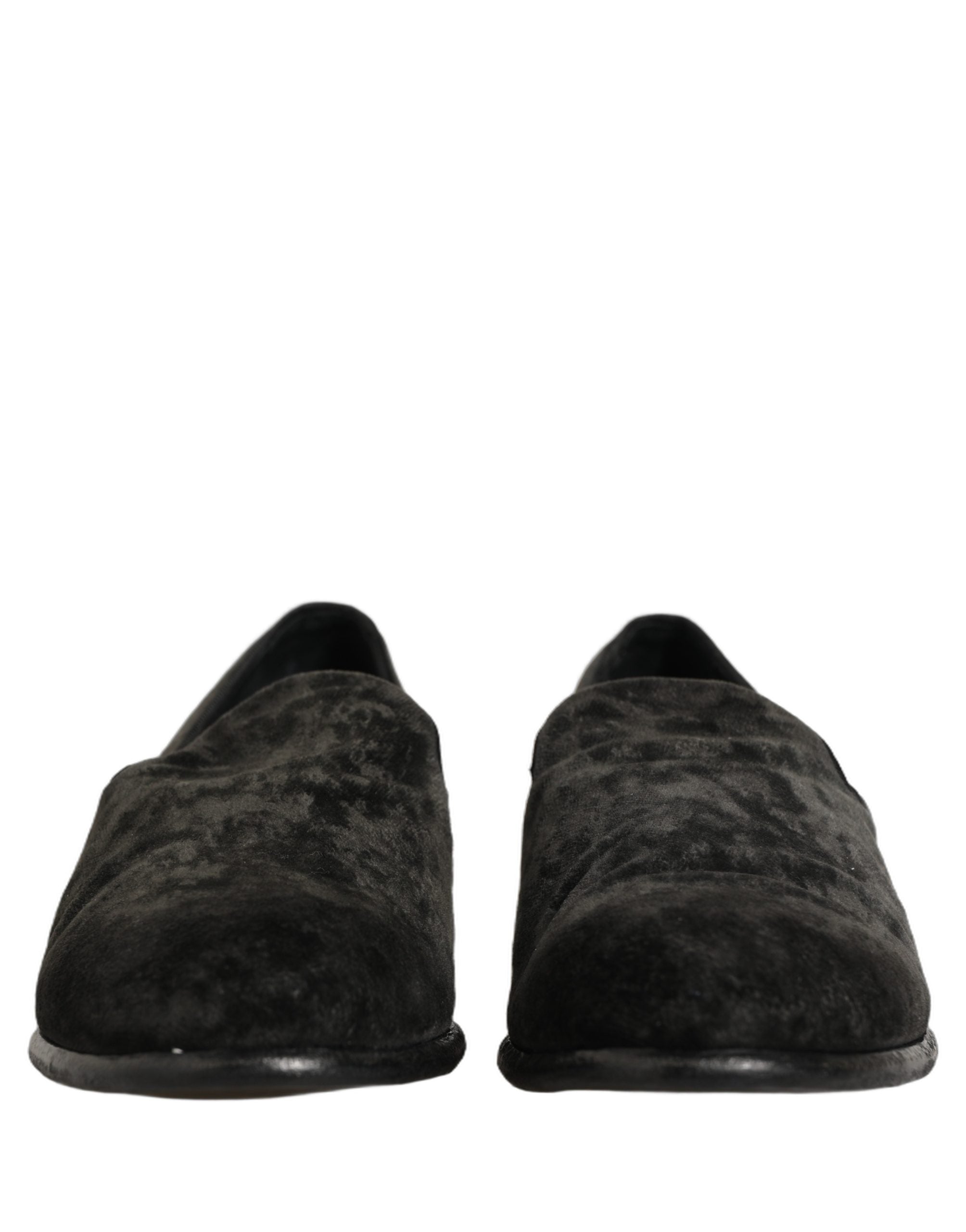 Dolce & Gabbana Black Suede Slip On Men Slippers Loafers Shoes