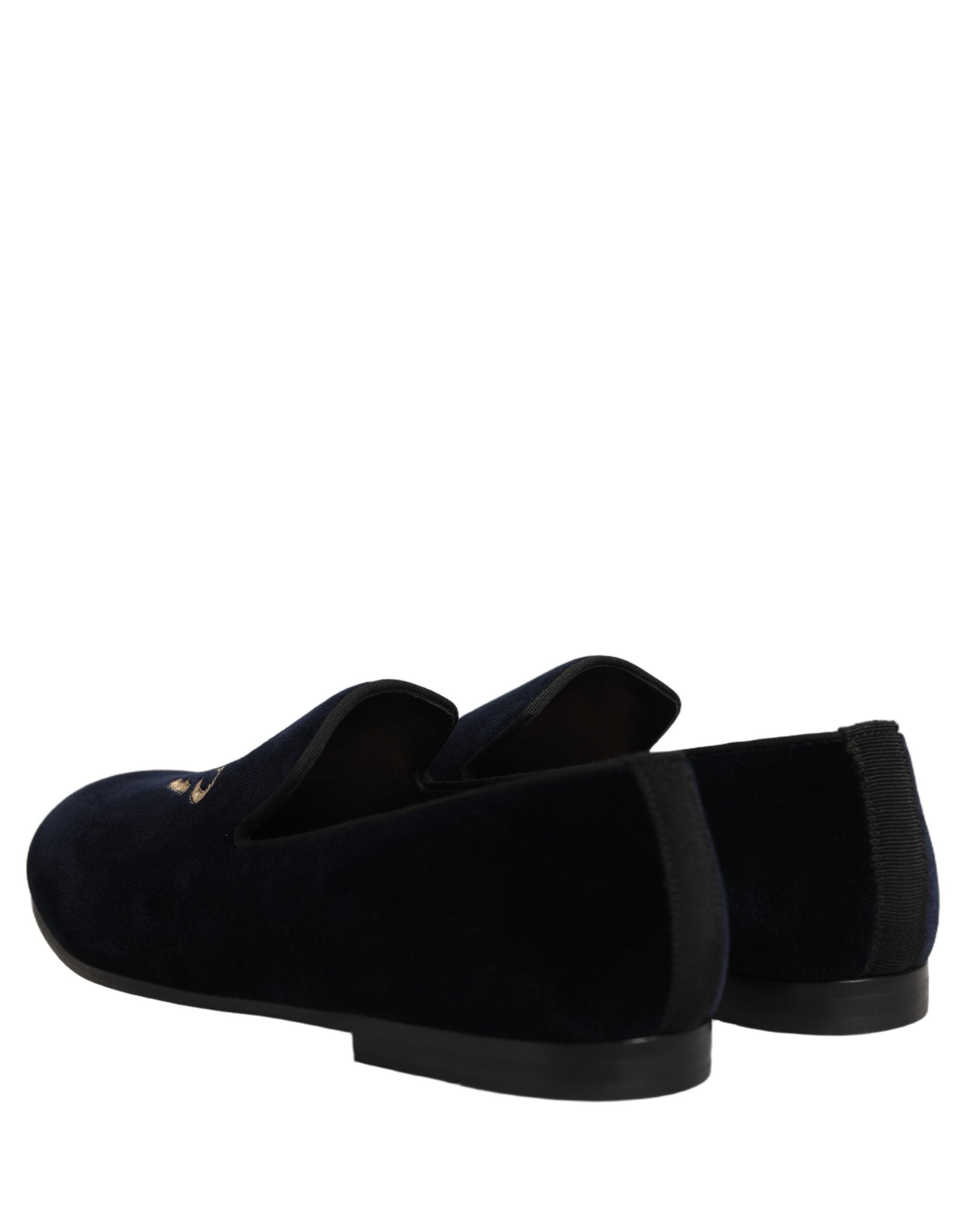 Dolce & Gabbana Black Suede DG Logo Slippers Men Loafers Shoes