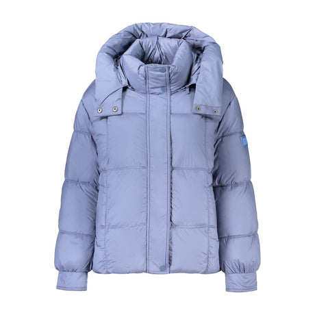 Pepe Jeans Blue Polyester Womens Jacket With Removable Hood