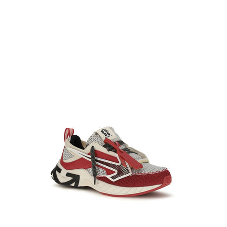 Off-White Red Polyester Athletic Sneakers