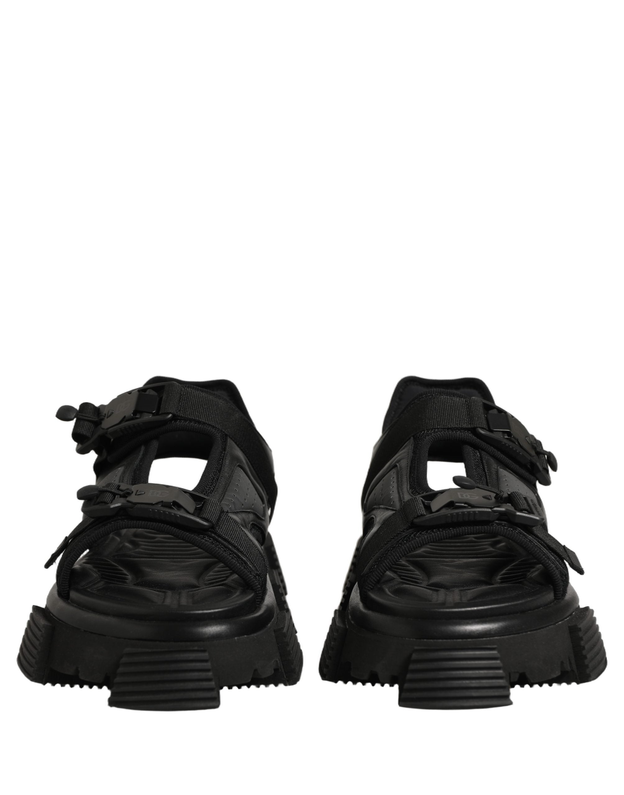 Dolce & Gabbana Black Logo Detailed Men Chunky Sandals Shoes
