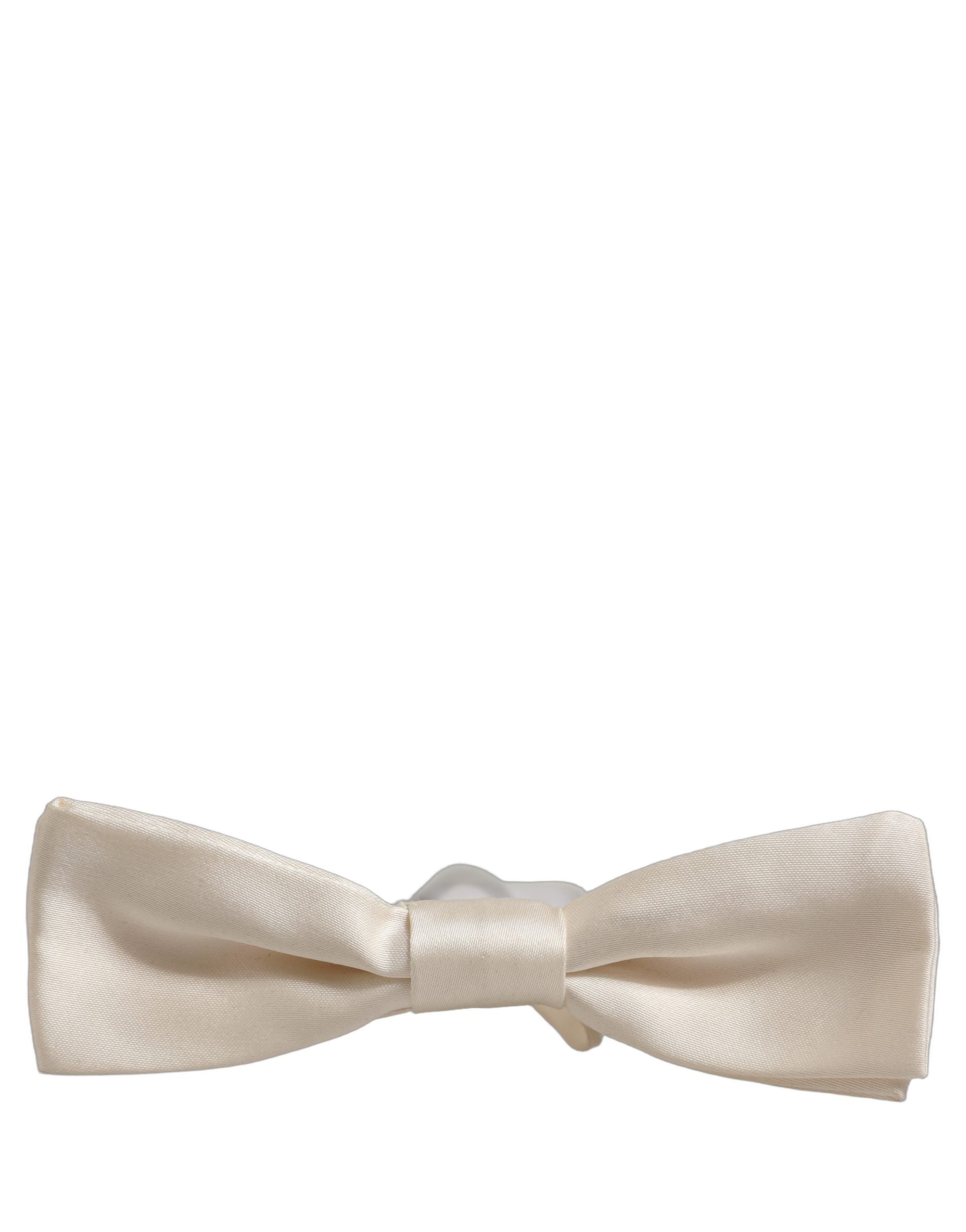 Dolce & Gabbana Men White 100% Silk Adjustable Neck Papillon Bow Tie
