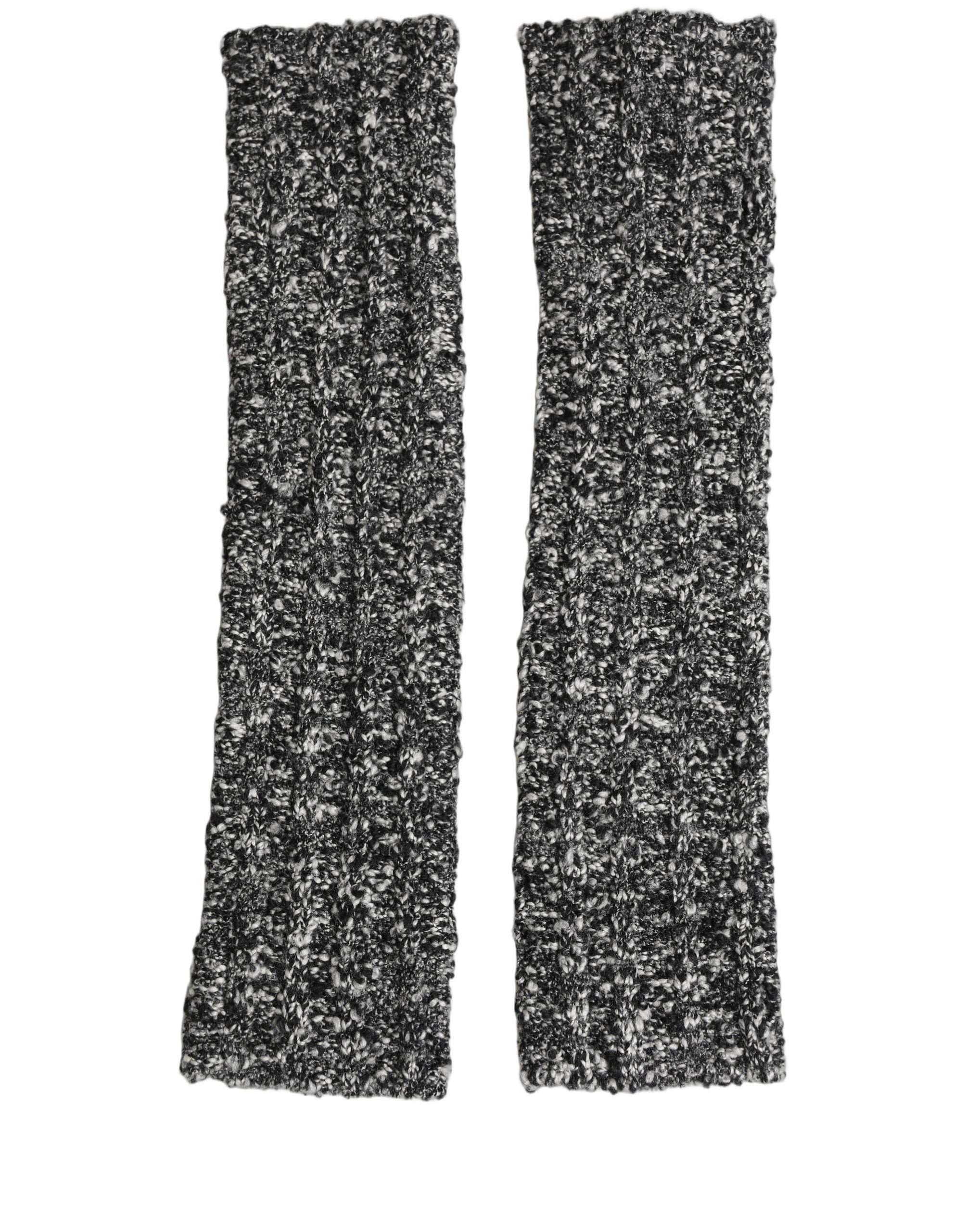 Dolce & Gabbana Sleeves Black Wool Blend Knitted Warmer Arm