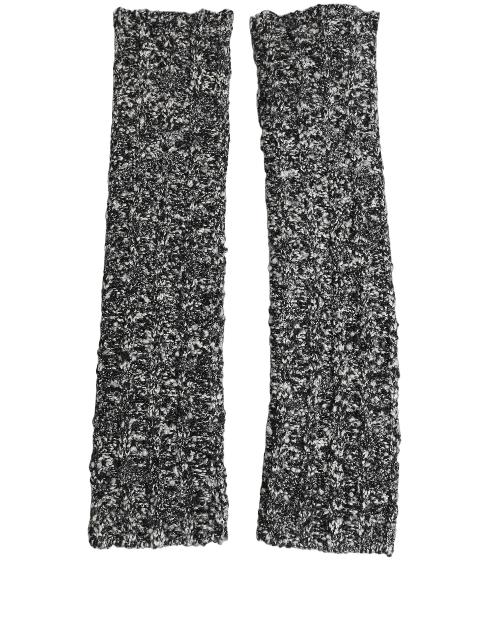 Dolce & Gabbana Sleeves Black Wool Blend Knitted Warmer Arm