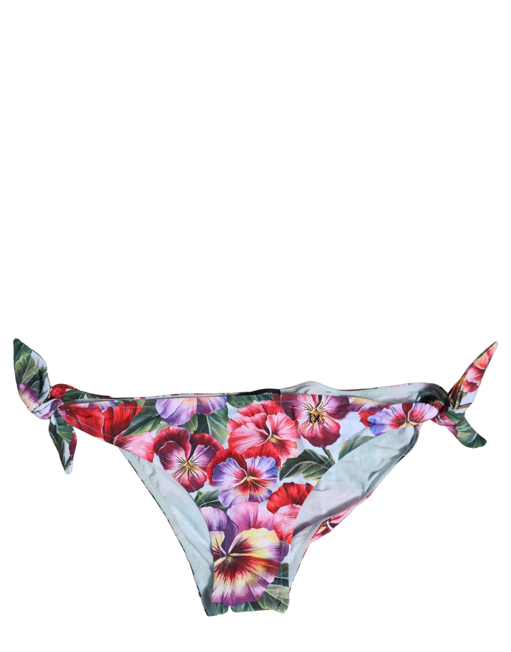 Dolce & Gabbana Multicolor Floral Swimsuit Bikini Bottom Swimwear