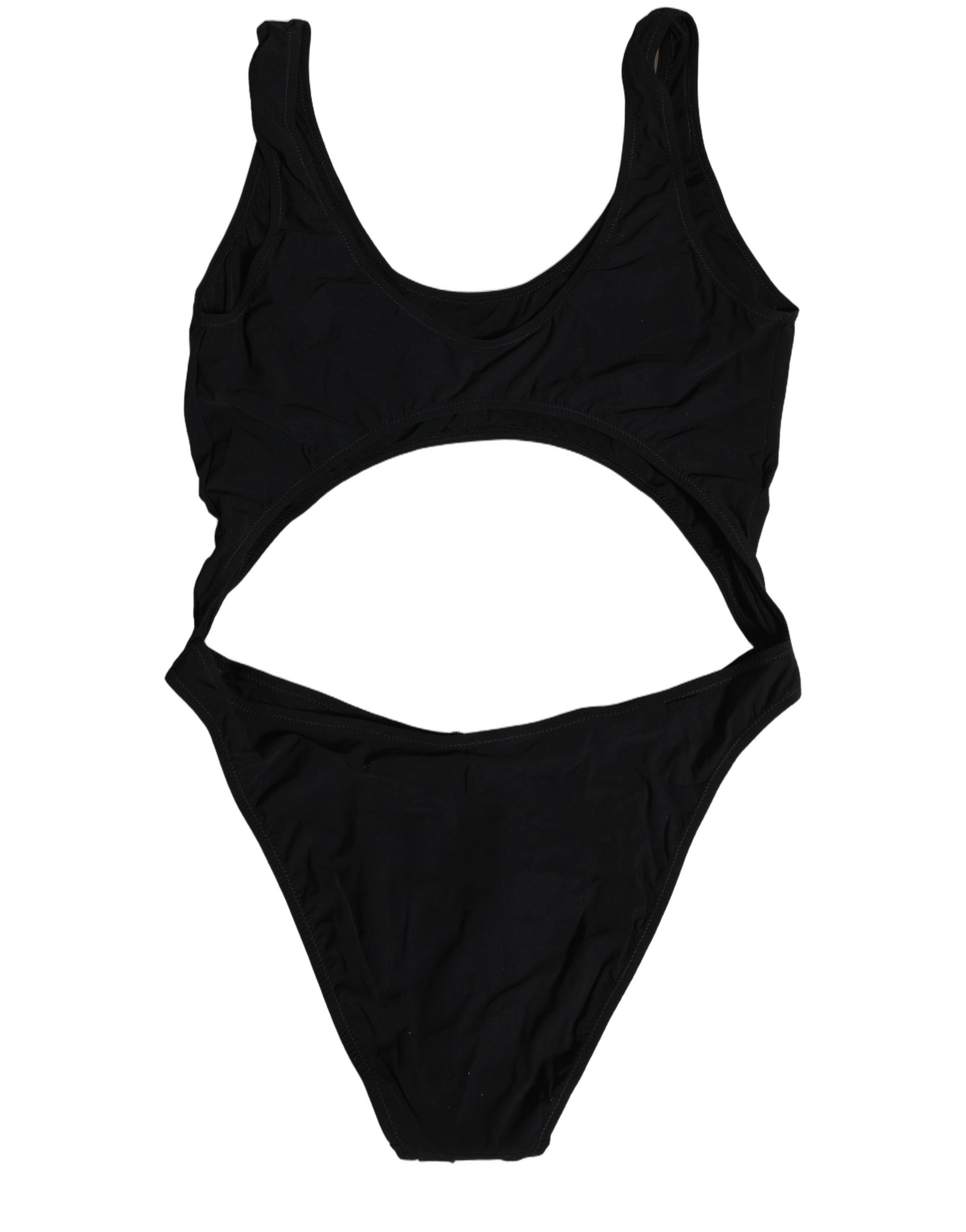 Dolce & Gabbana Black Cutout Logo One Piece Swimsuit Swimwear