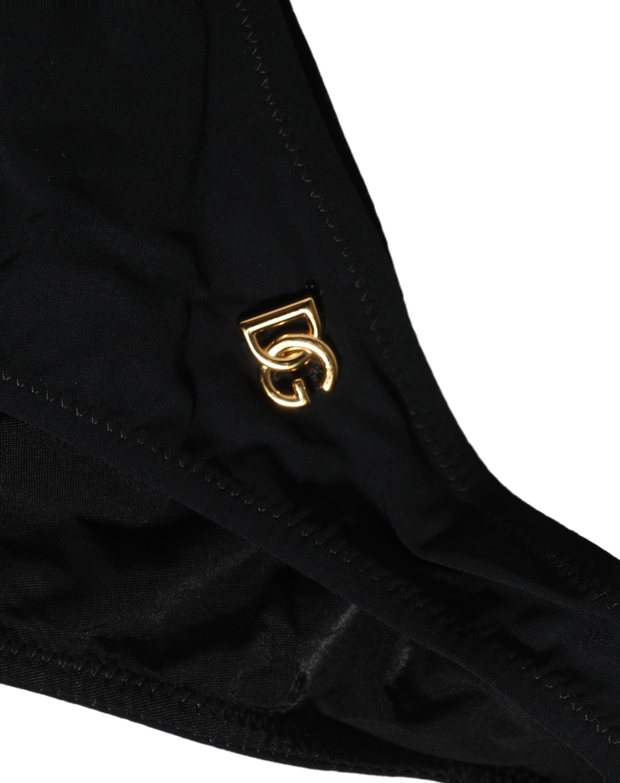 Dolce & Gabbana Black Cutout Logo One Piece Swimsuit Swimwear