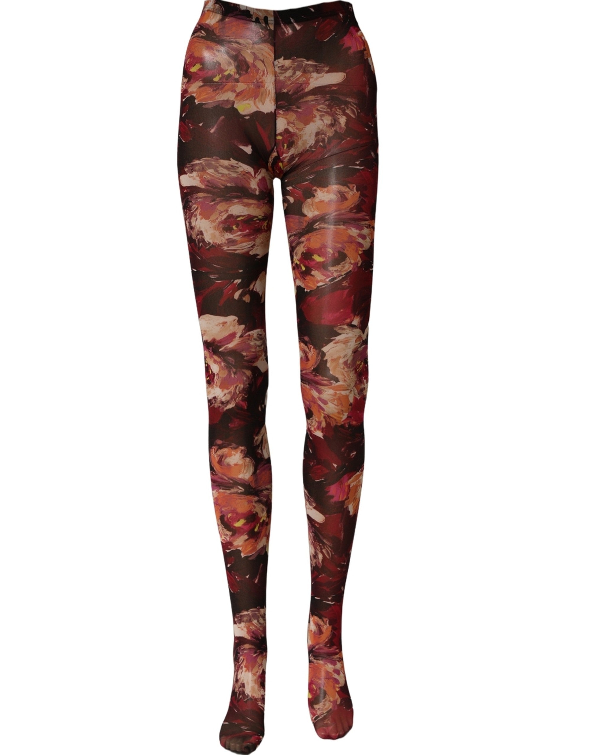 Dolce & Gabbana Multicolor Floral Nylon Tights Stockings Socks