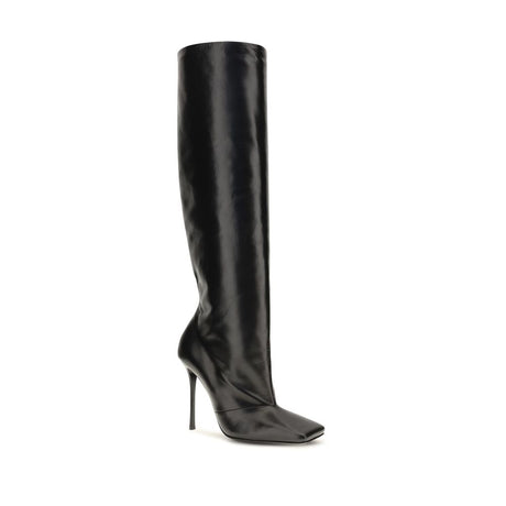 Dolce & Gabbana Black Calf Leather Bos Taurus High Heel Boots
