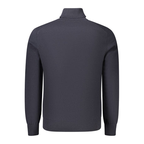 Hugo Boss Blue Cotton Turtleneck