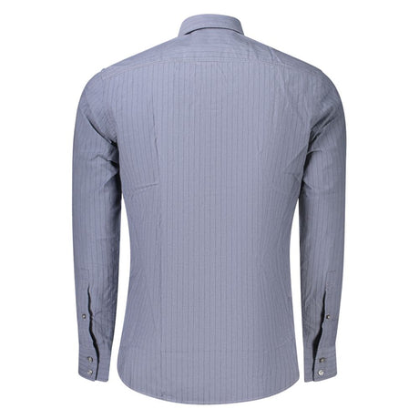 Hugo Boss Blue Cotton Mens Shirt