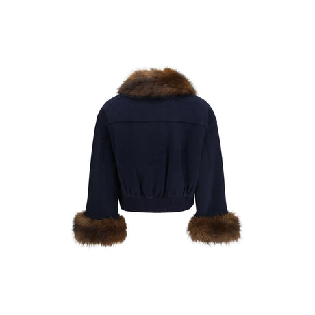 Self-Portrait Blue Wool Oves Aries Jacket