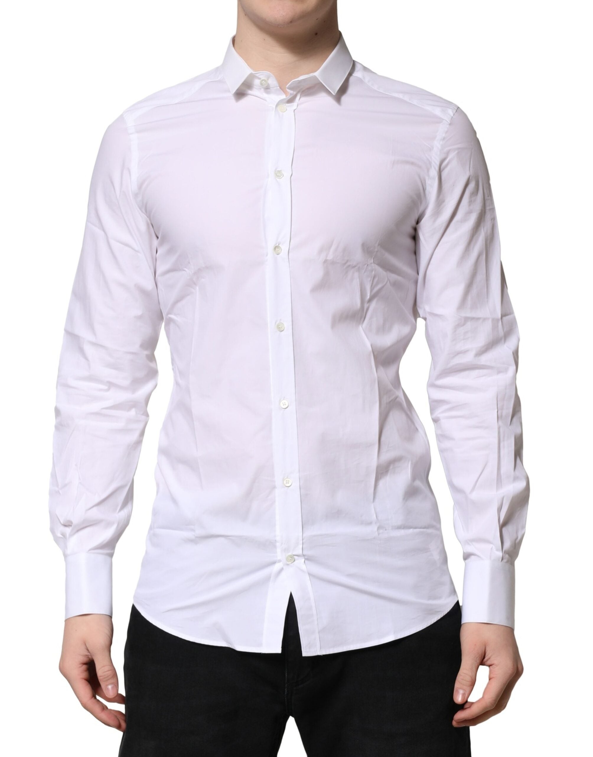 Dolce & Gabbana White Cotton Dress Shirt