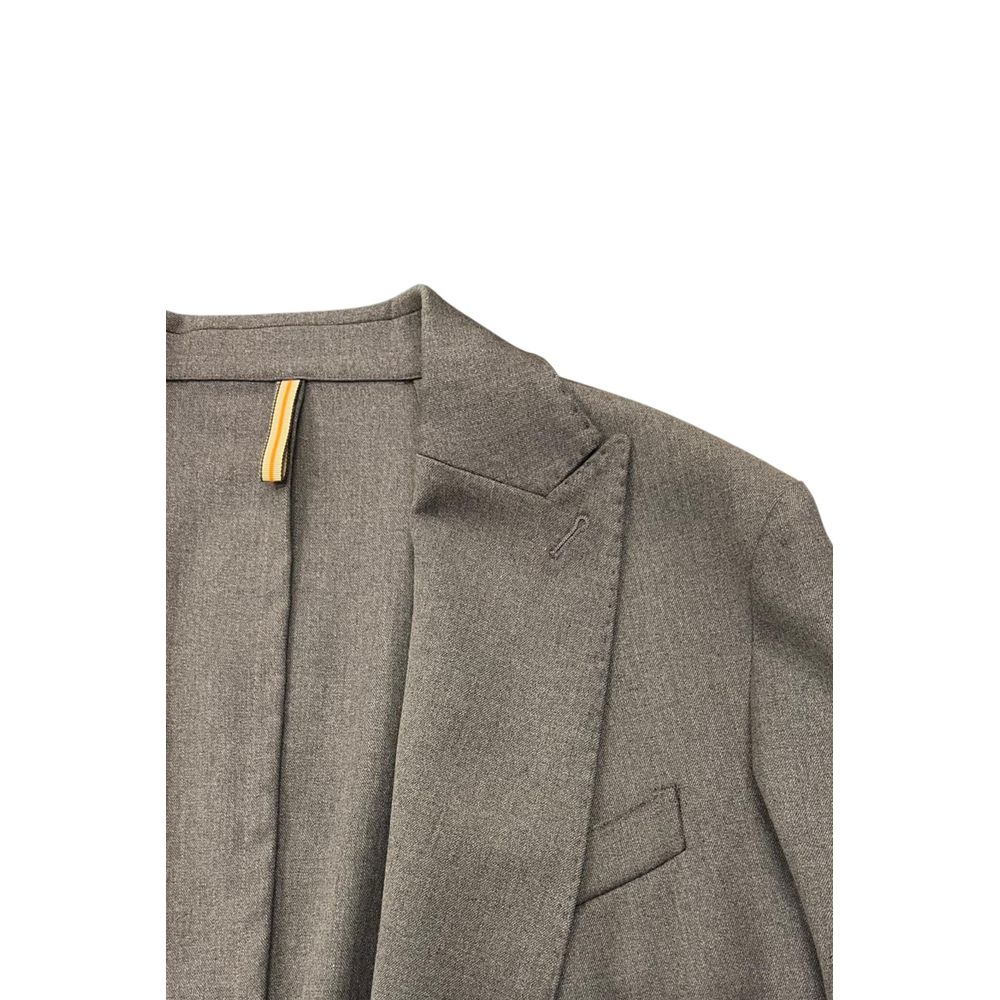 Roberto Pepe Luxury Grey Viscose Men Jacket