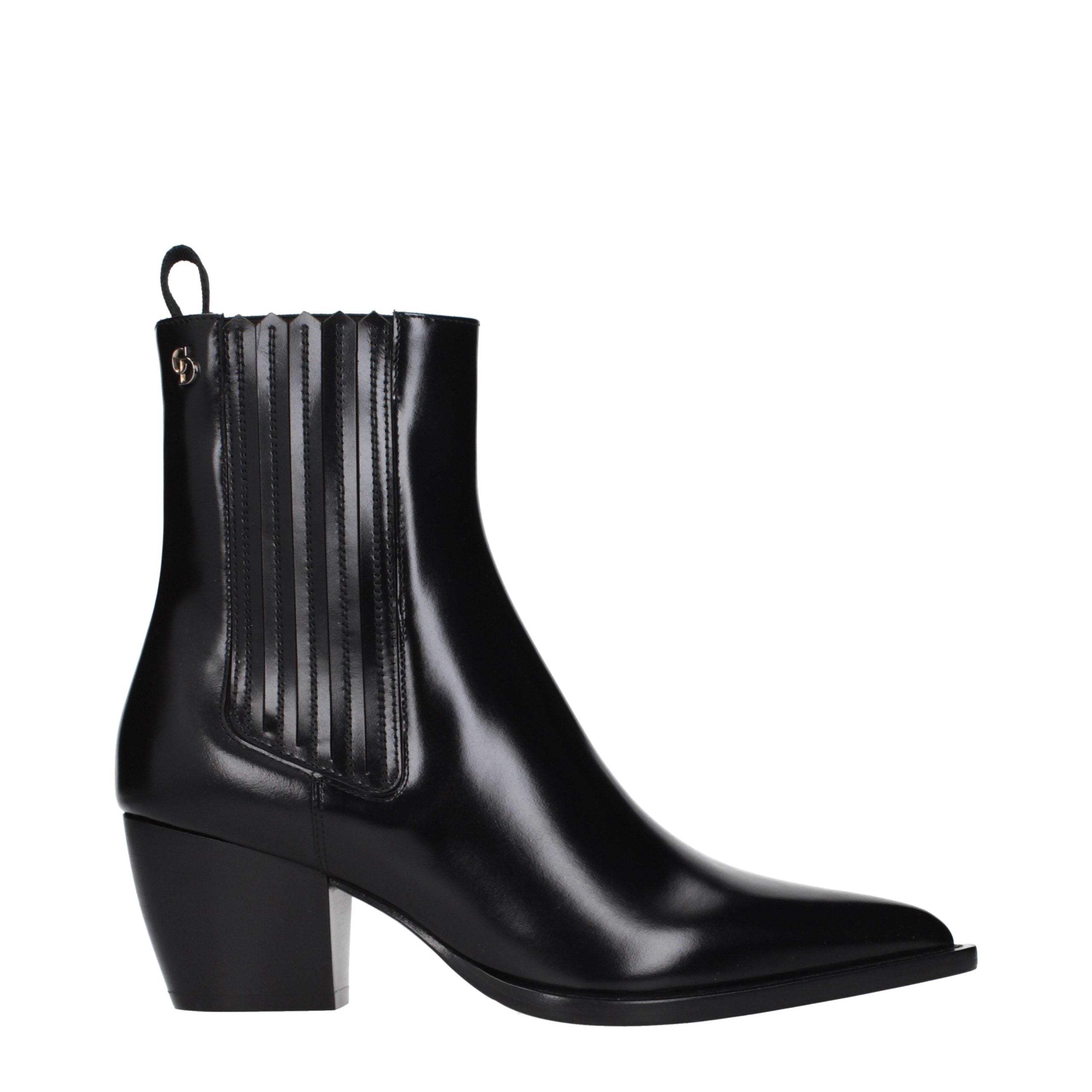 Christian Dior Black Leather Ankle Boots