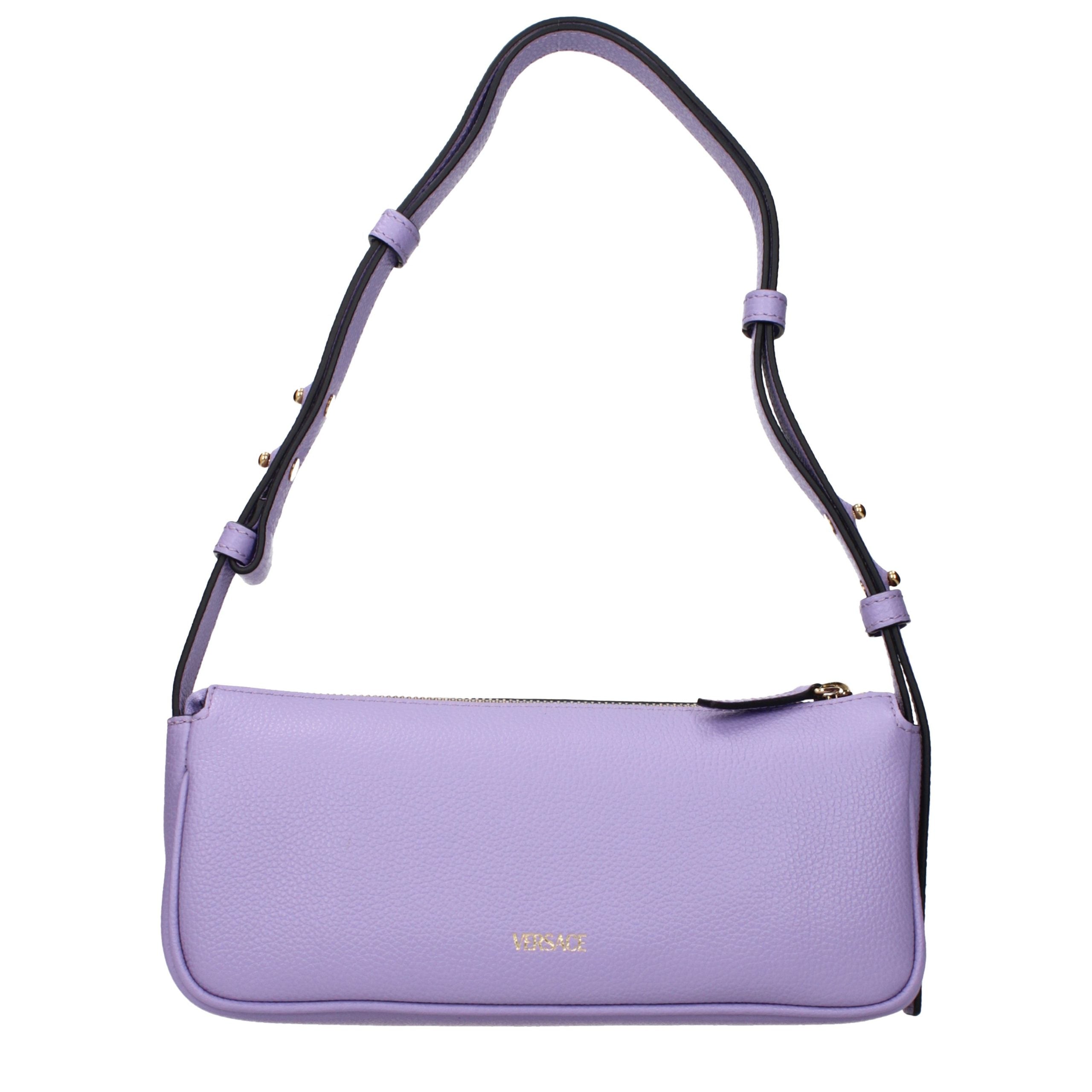Versace Purple Leather Shoulder Bag