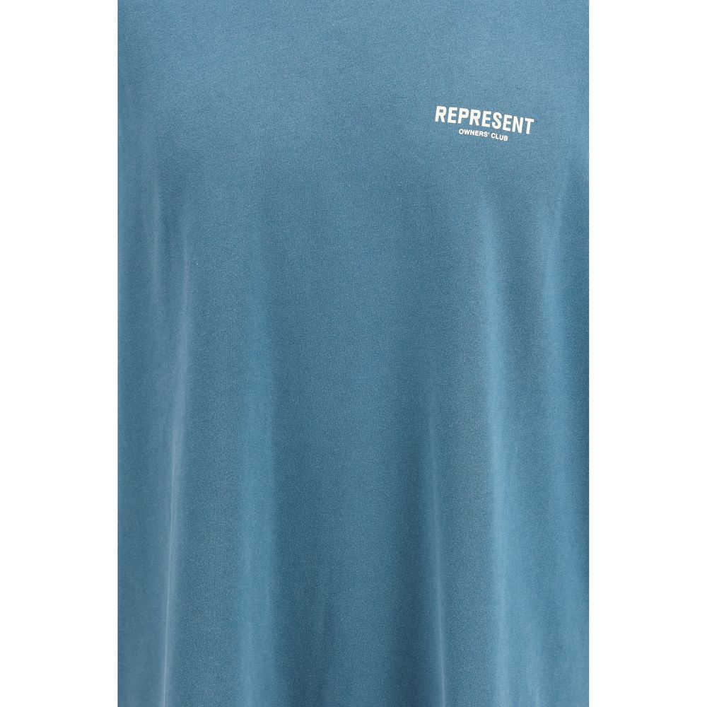 Represent Blue Cotton T-Shirt