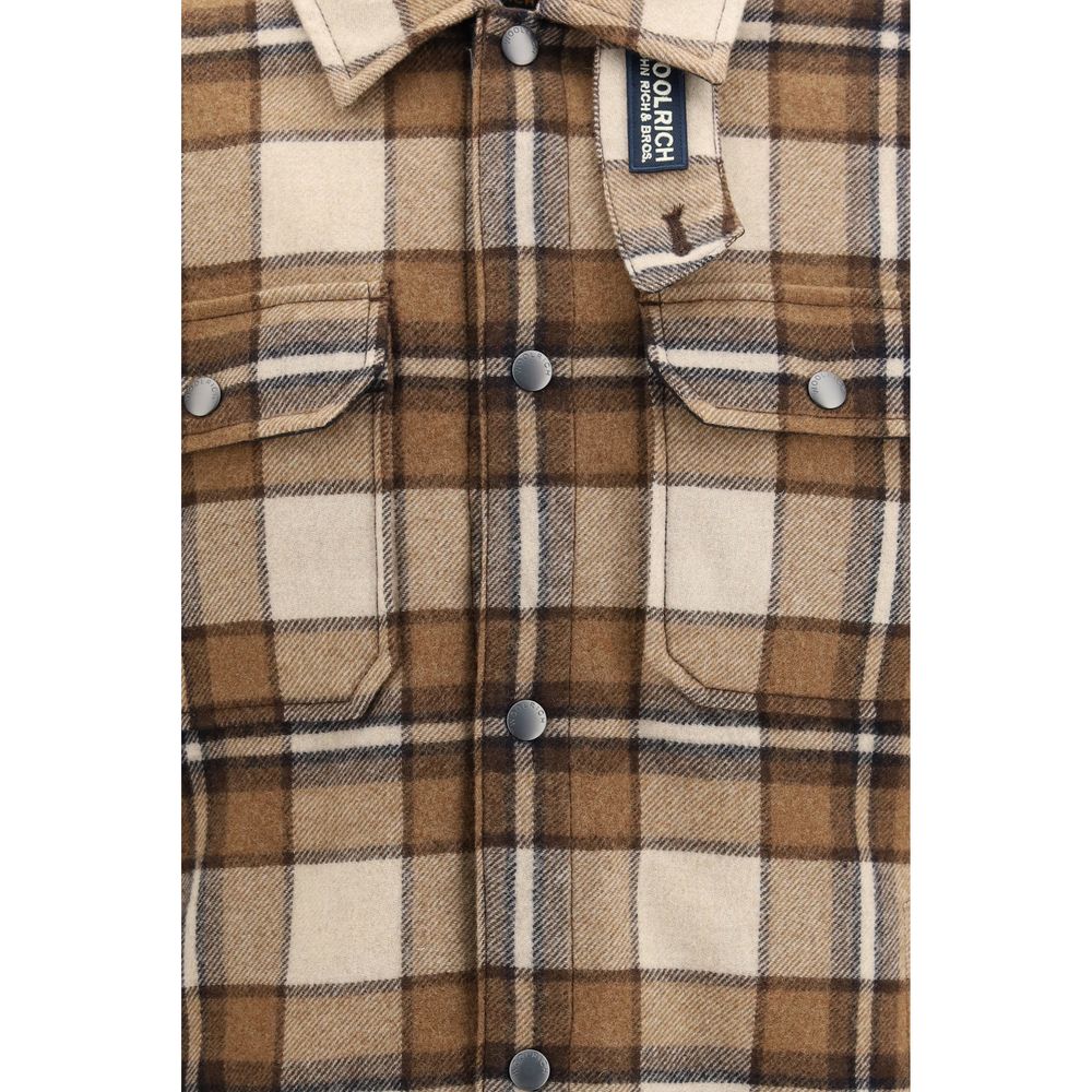 Woolrich Brown Wool Oves Aries Full-Length Jacket