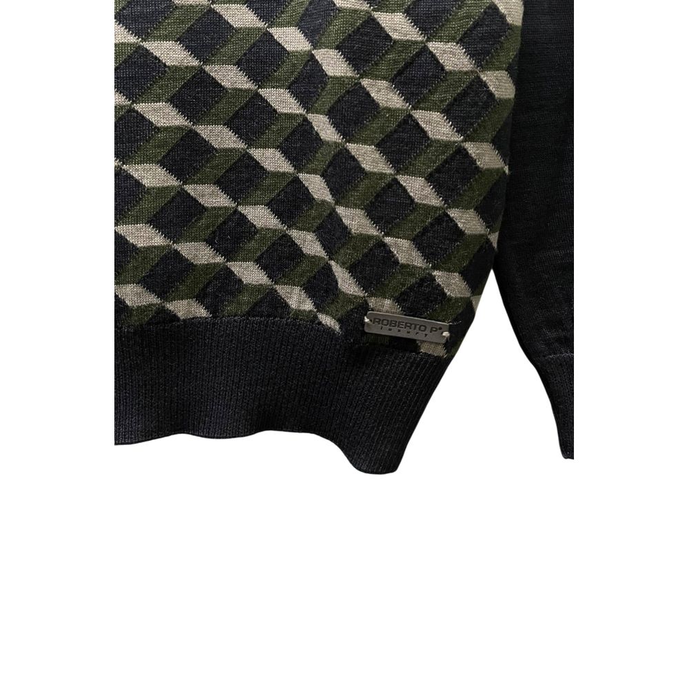 Roberto Pepe Luxury Green Wool Men's Sweater