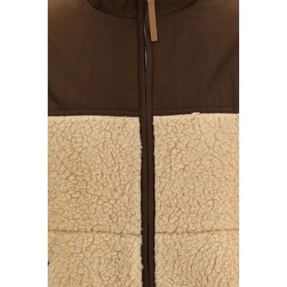 Ami Paris Beige Polyester Full-Length Jacket