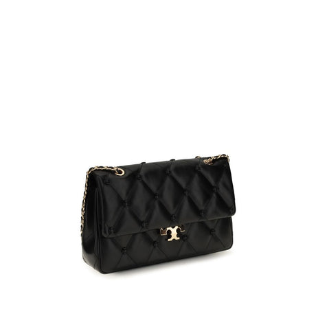 Tory Burch Black Lamb Ovis Aries Shoulder Bag