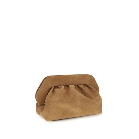 THEMOIRè Beige Suede Leather Clutch Bag