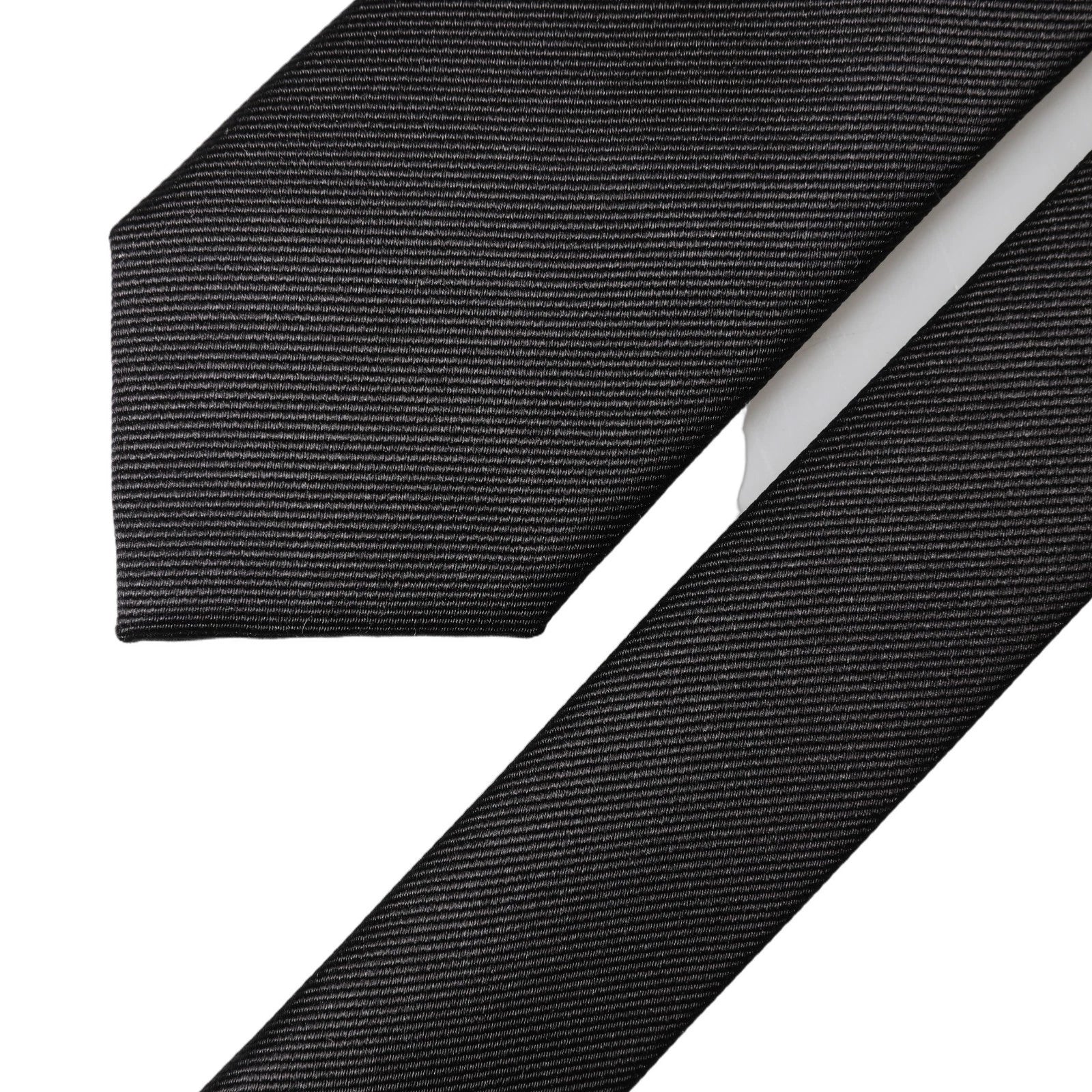 Dolce & Gabbana Black Solid 100% Silk Adjustable Men Tied Necktie Tie