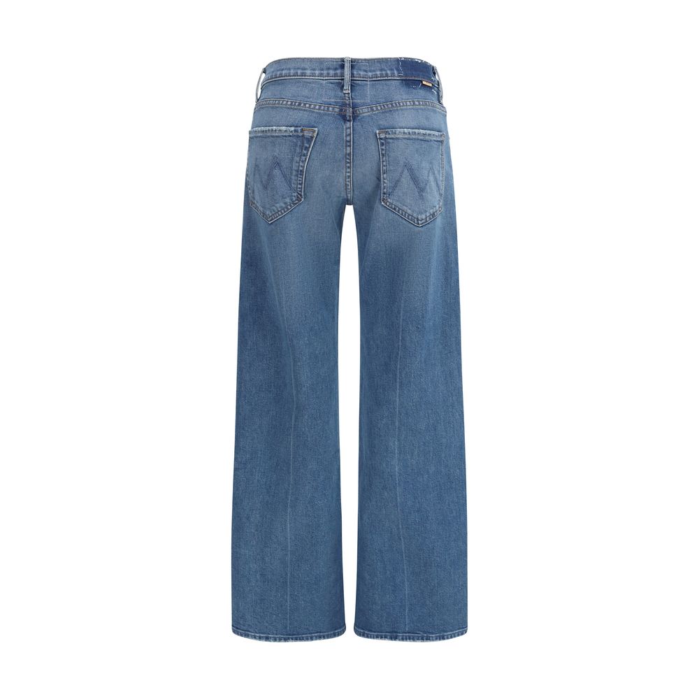 Mother Denim Blue Cotton Flared Jeans