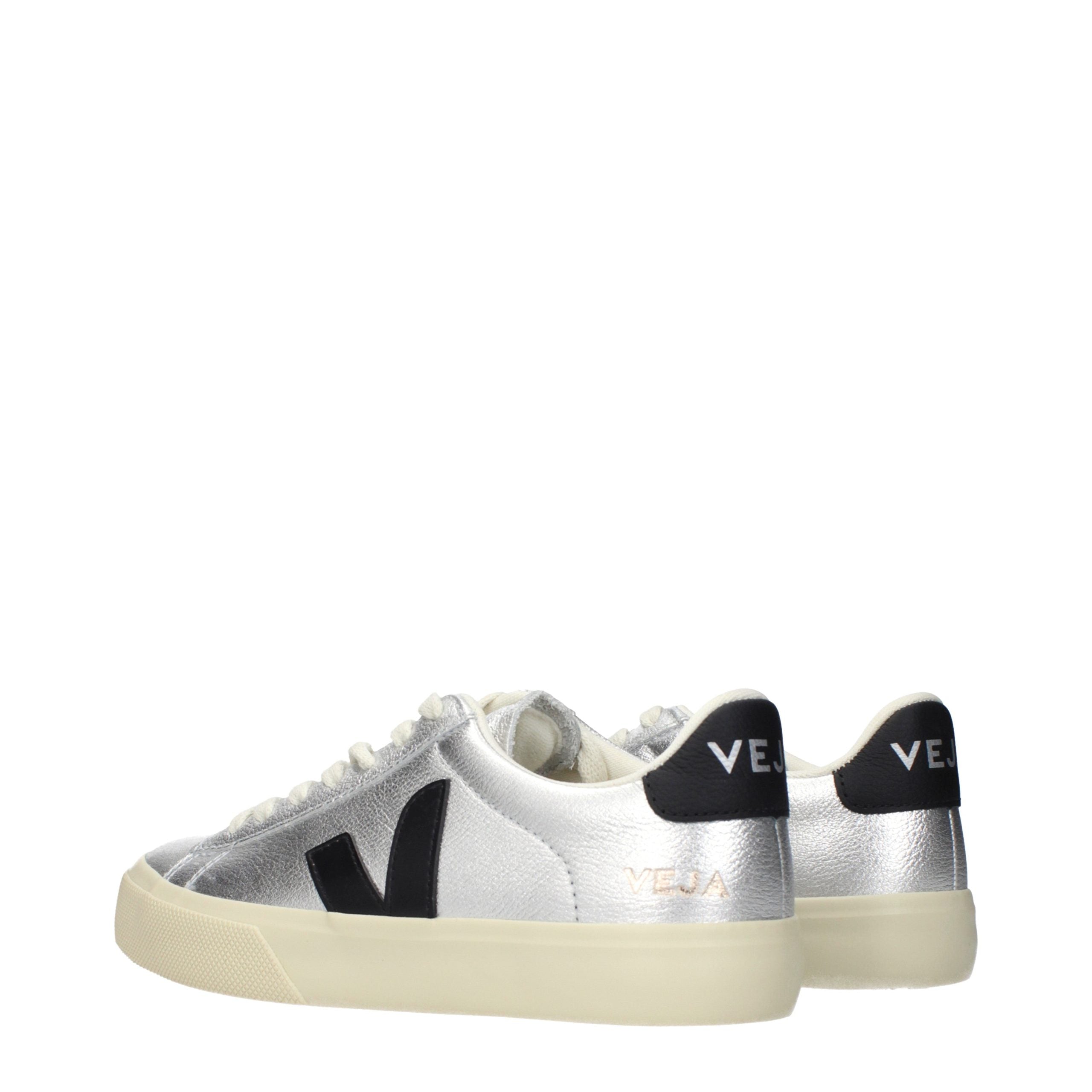 Veja Gray Leather Low Top Sneakers