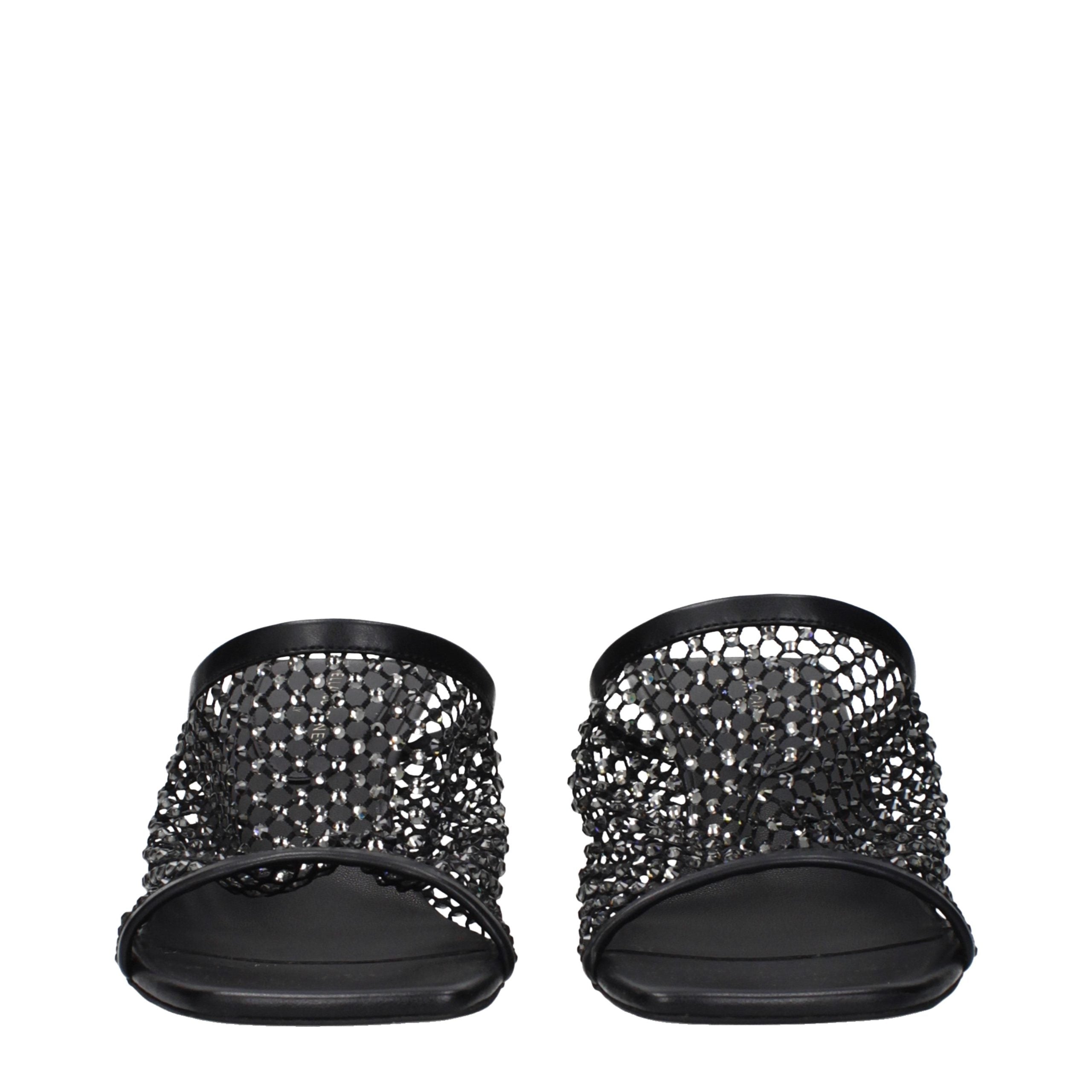 Stella McCartney Black Leather Stiletto Heel Sandals