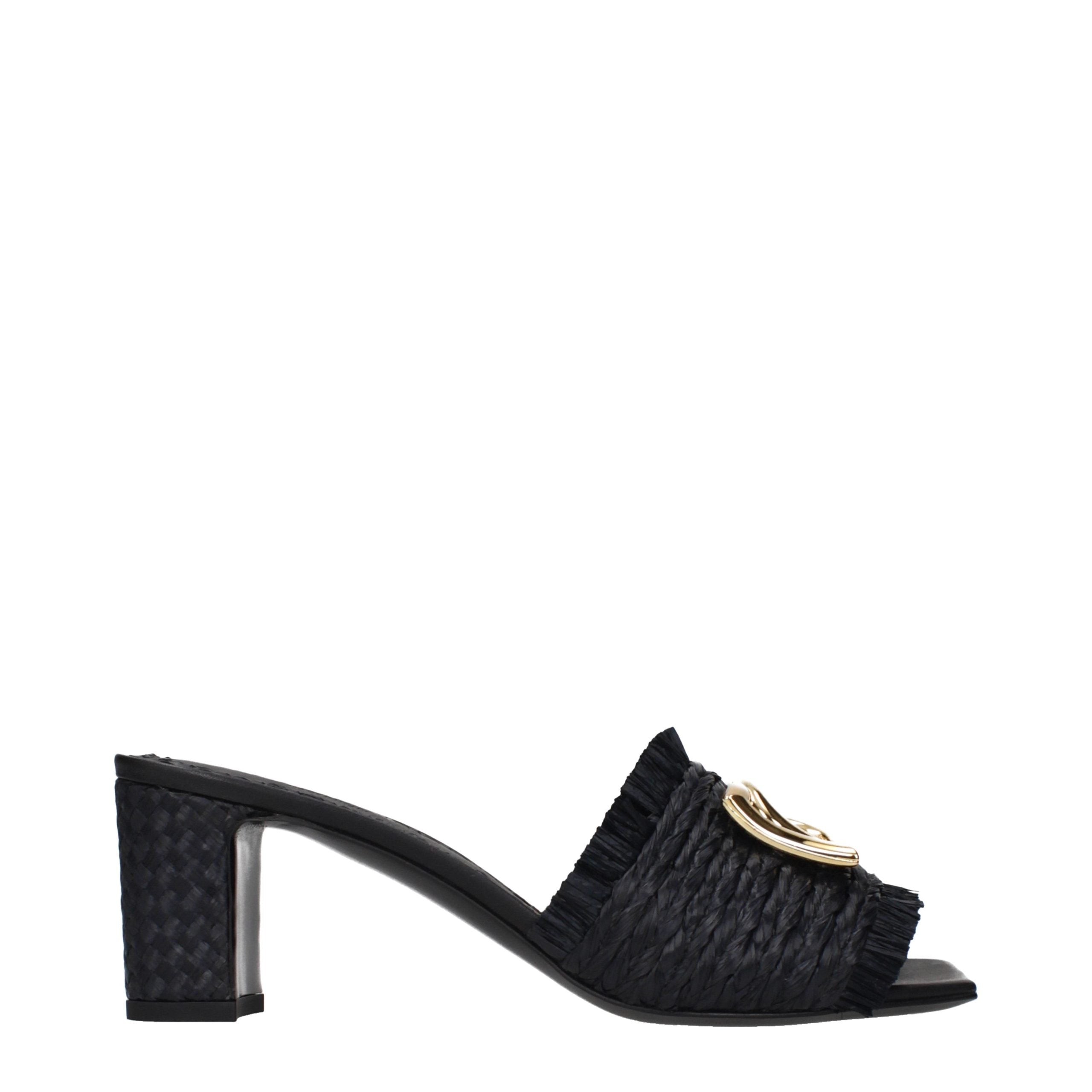 Dolce & Gabbana Black Raffia Platform Sandals