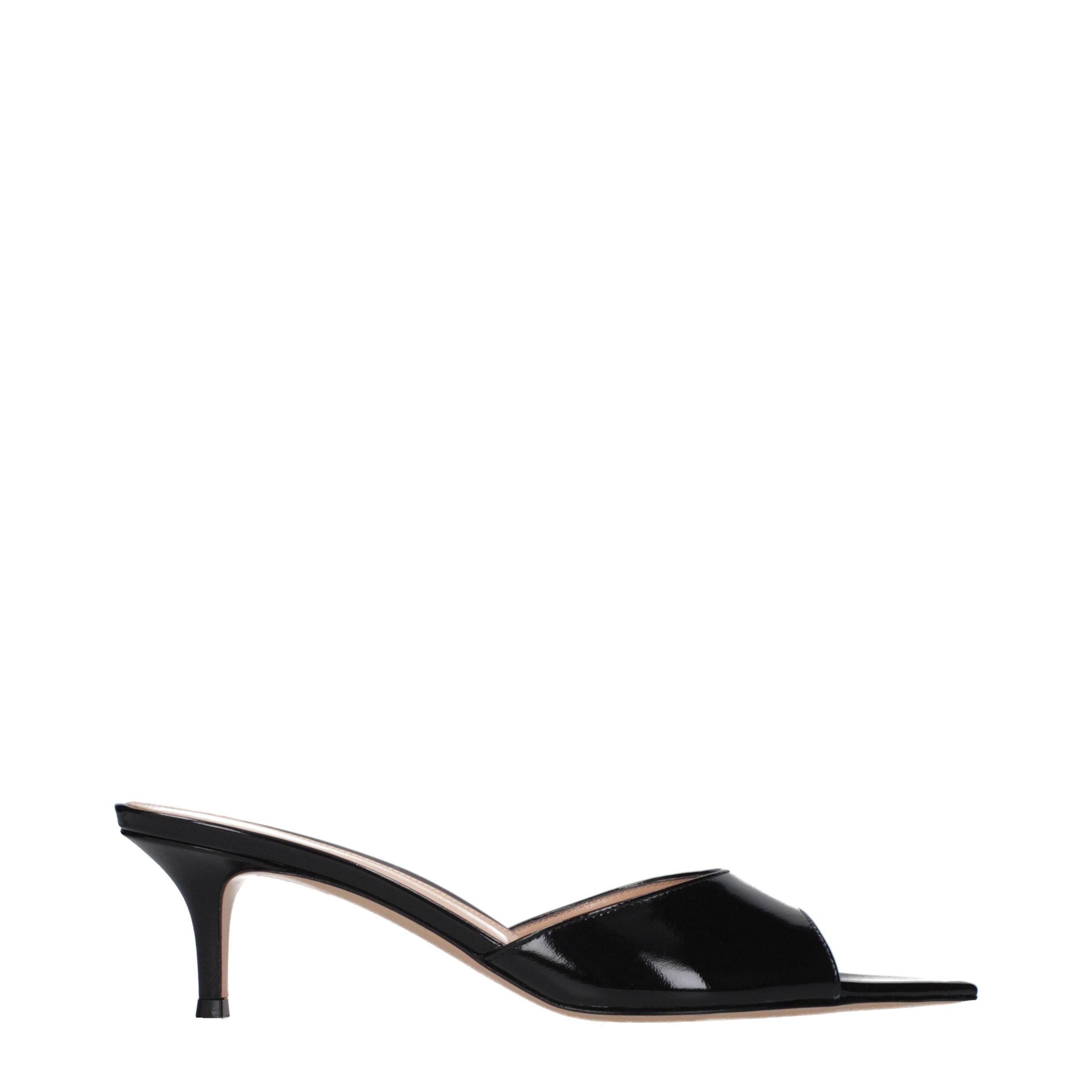 Gianvito Rossi Black Leather Platform Sandals