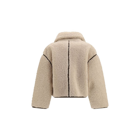 PINKO Beige Polyester Full-Length Jacket