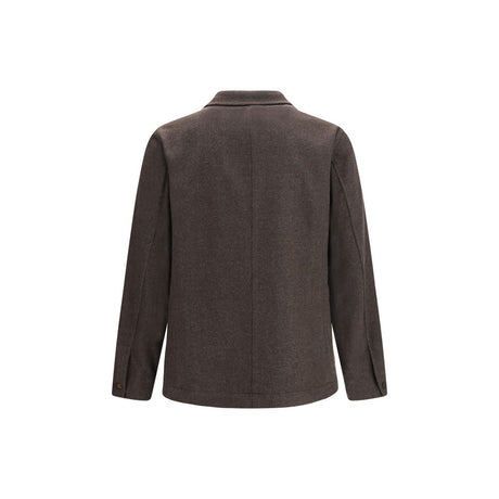 Finamore Brown Wool Oves Aries Full-Length Jacket