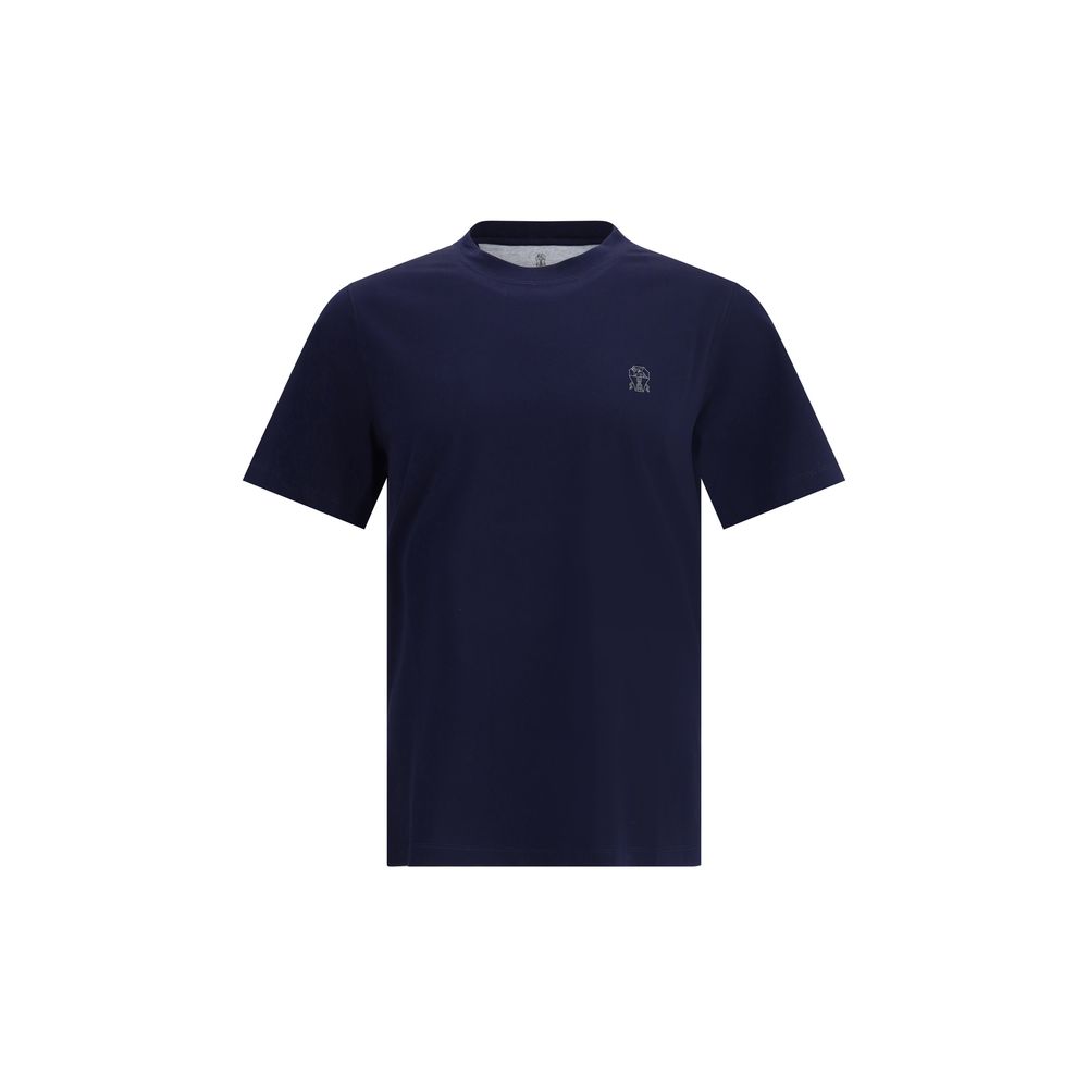 Brunello Cucinelli Blue Cotton T-Shirt
