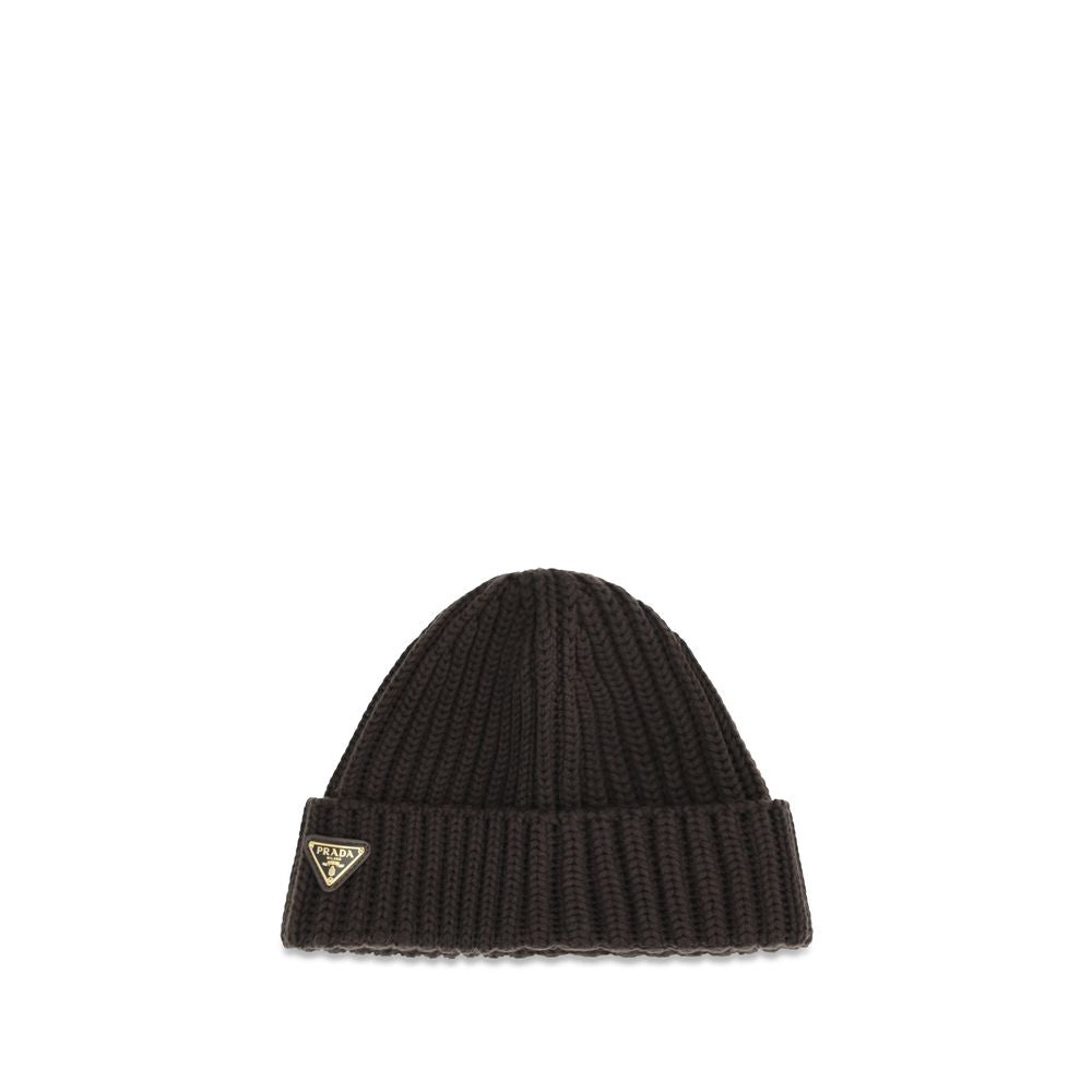 Prada Brown Wool Oves Aries Beanie
