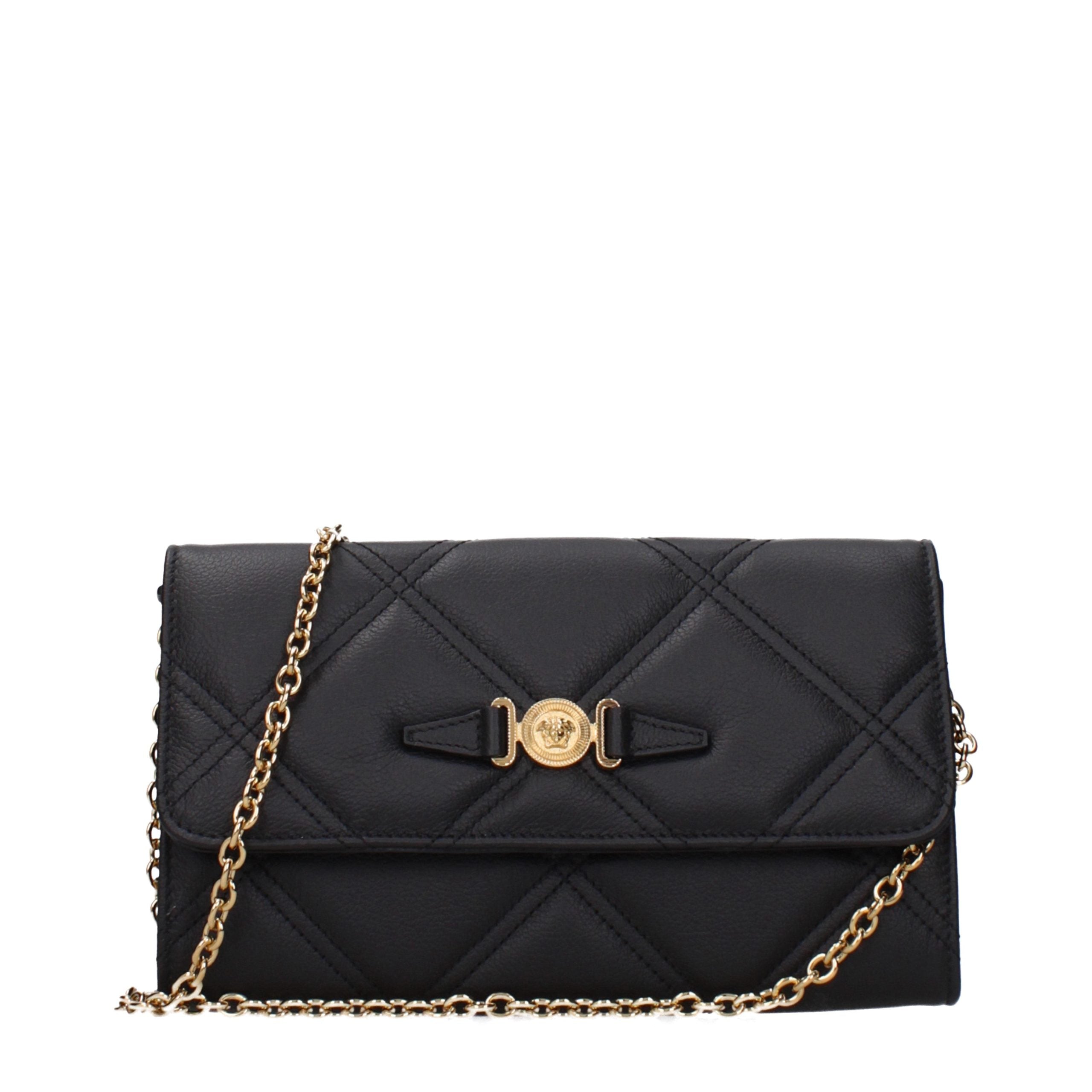 Versace Black Leather Clutch Bag