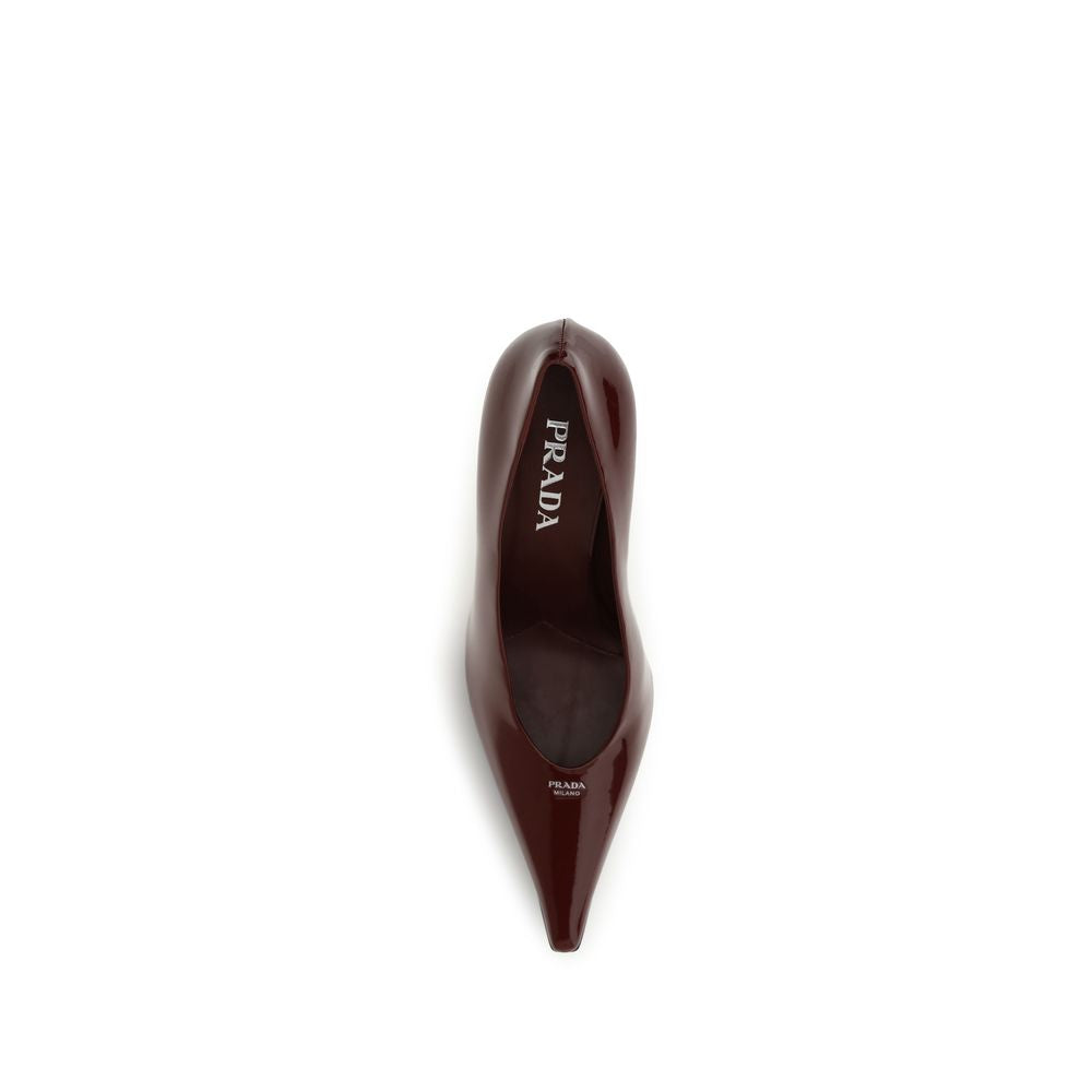 Prada Bordeaux Goatskin High Heel Pumps
