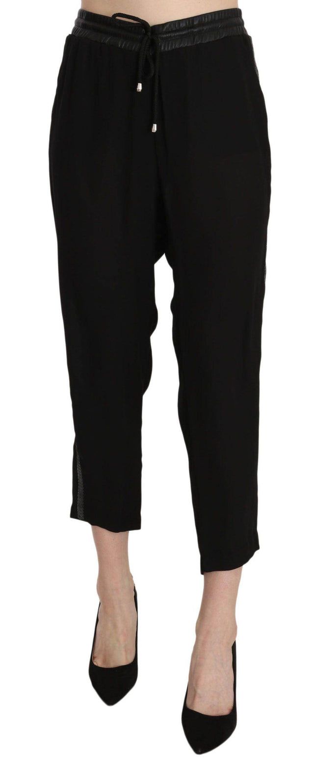 Guess Chic High Waist Cropped Pants in Elegant Black - Hilstor